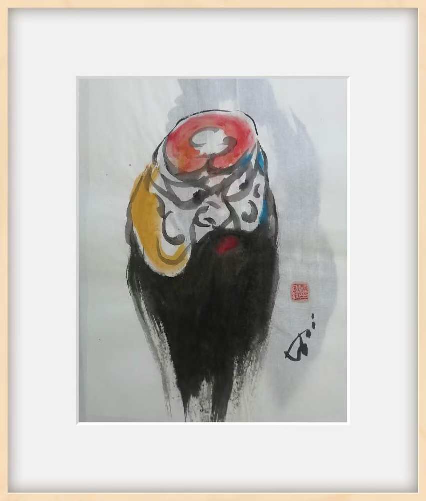 脸谱·宣纸水墨·45X34·未装裱
